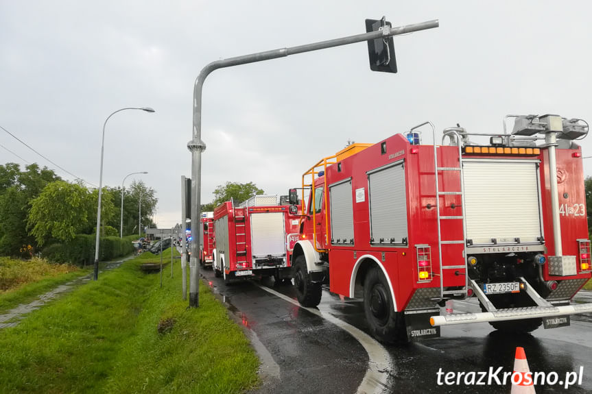 Zderzenie samochodów w Iwoniczu