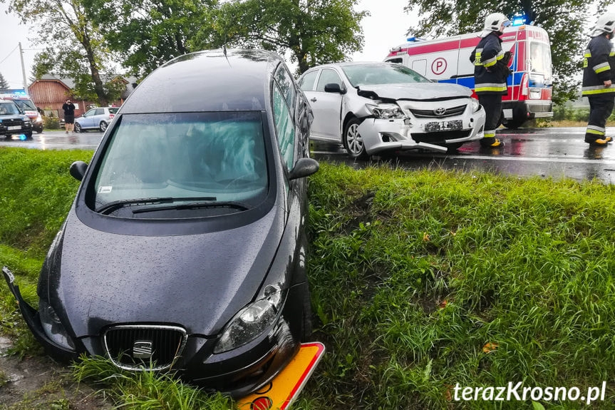 Zderzenie samochodów w Iwoniczu