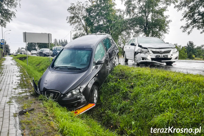 Zderzenie samochodów w Iwoniczu