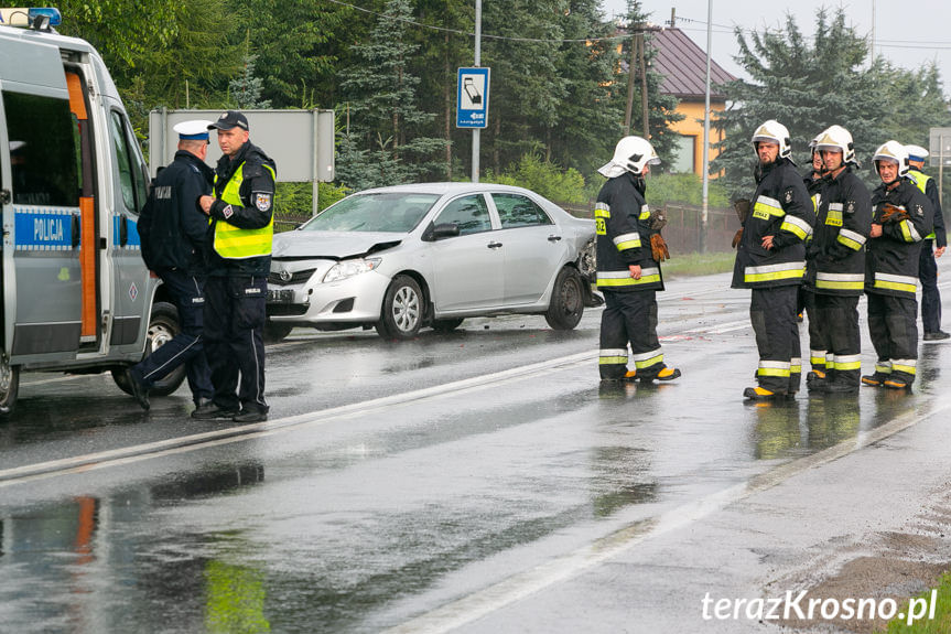 Zderzenie samochodów w Iwoniczu