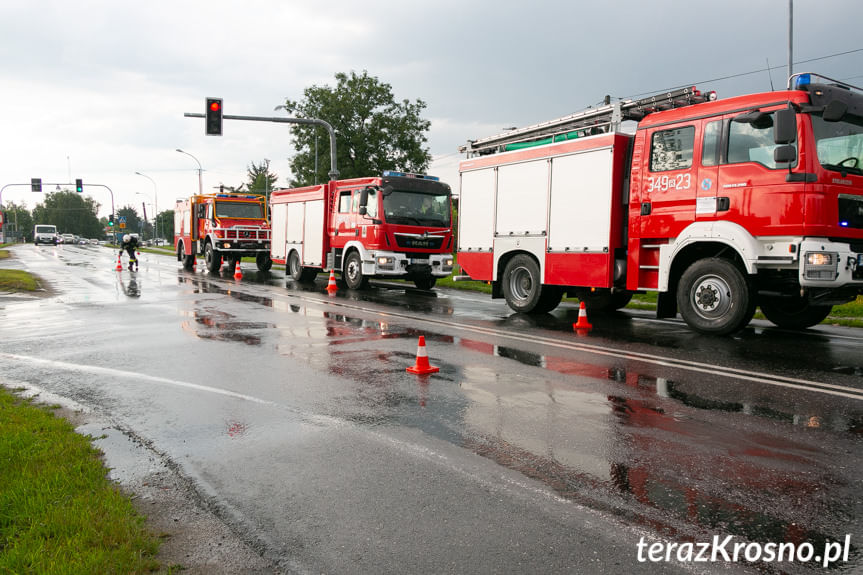 Zderzenie samochodów w Iwoniczu