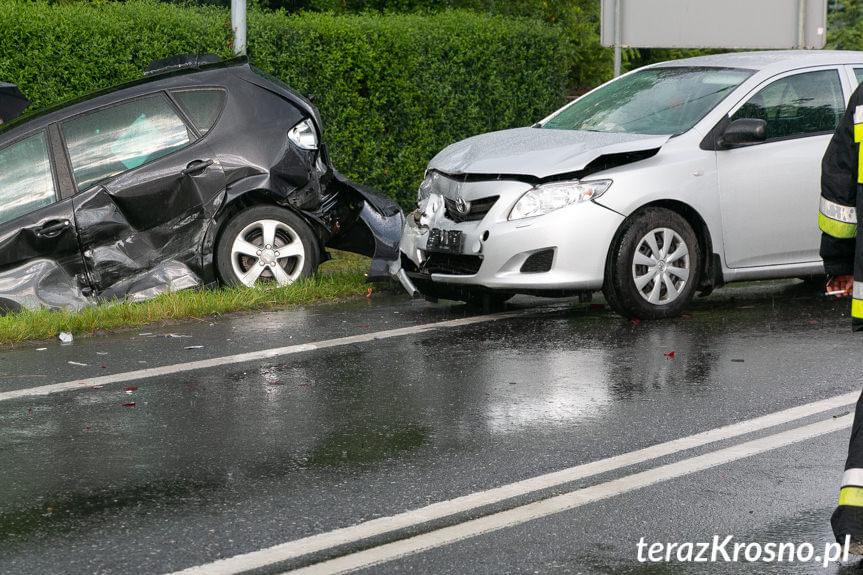 Zderzenie samochodów w Iwoniczu