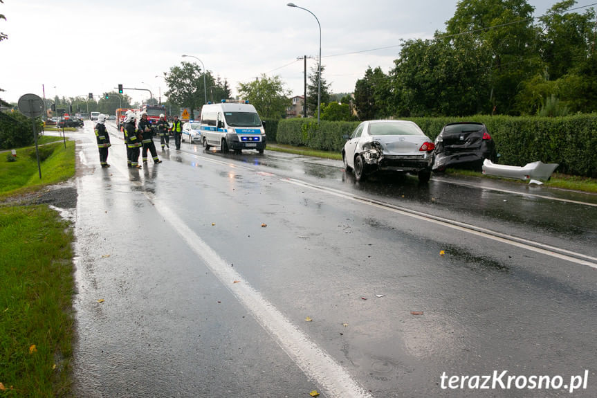 Zderzenie samochodów w Iwoniczu