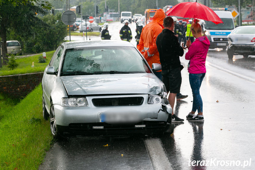 Zderzenie samochodów w Iwoniczu