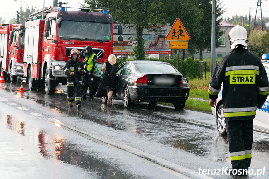 Zderzenie samochodów w Iwoniczu