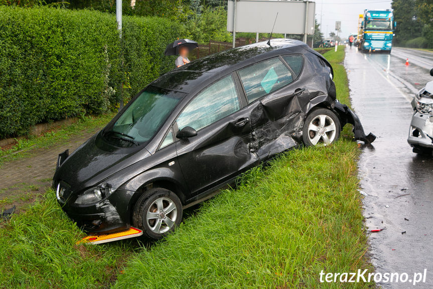 Zderzenie samochodów w Iwoniczu