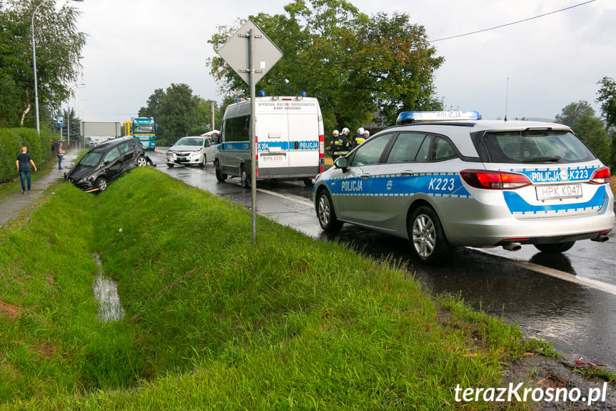 Zderzenie samochodów w Iwoniczu