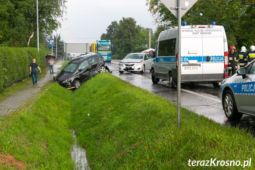 Zderzenie samochodów w Iwoniczu