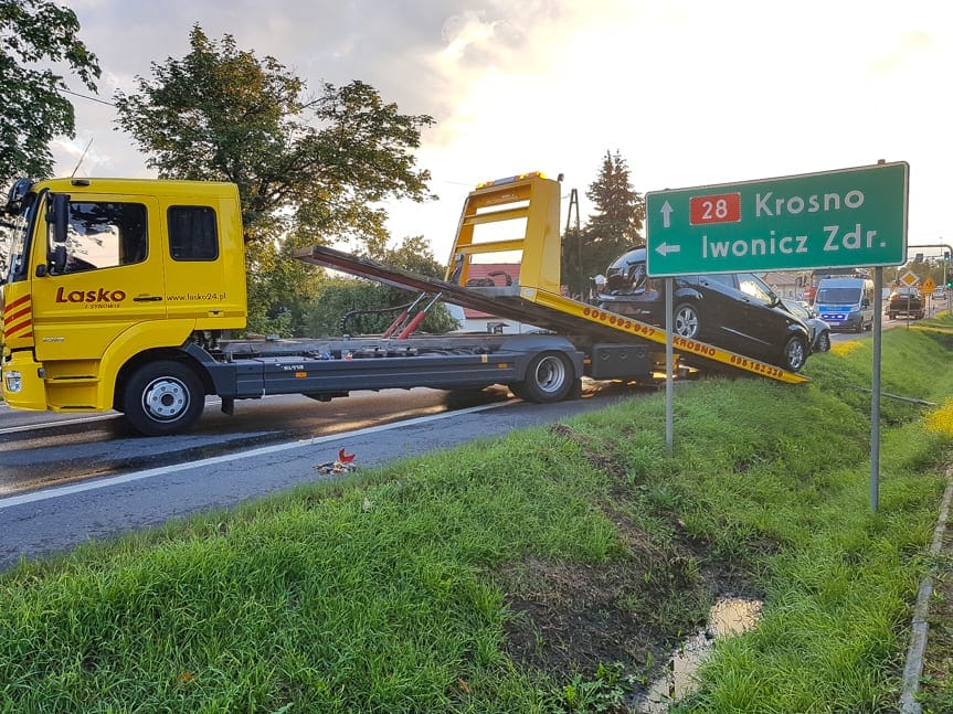 Zderzenie samochodów w Iwoniczu