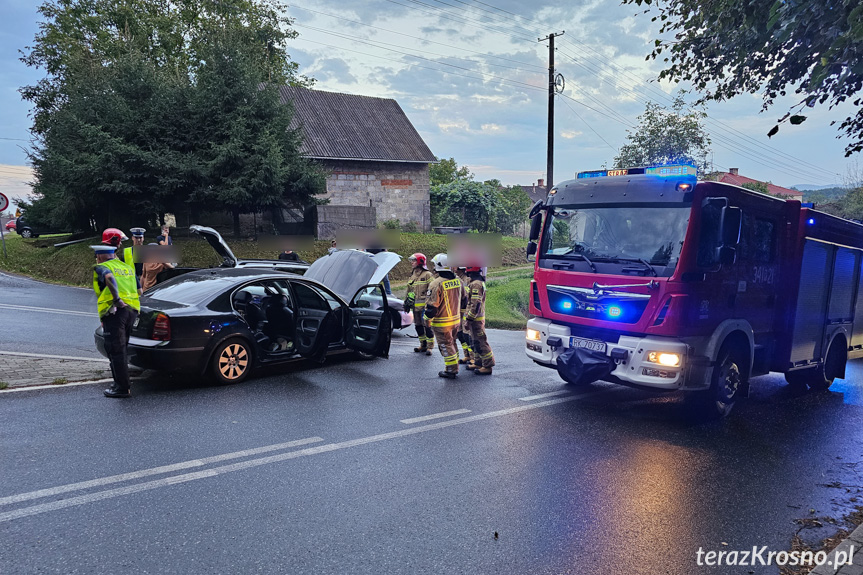 Zderzenie samochodów w Krościenku Wyżnym