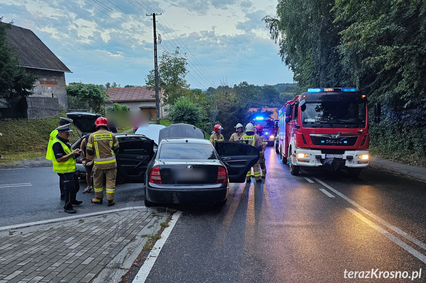 Zderzenie samochodów w Krościenku Wyżnym