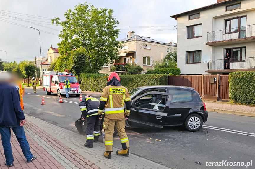 Zderzenie samochodów w Krośnie