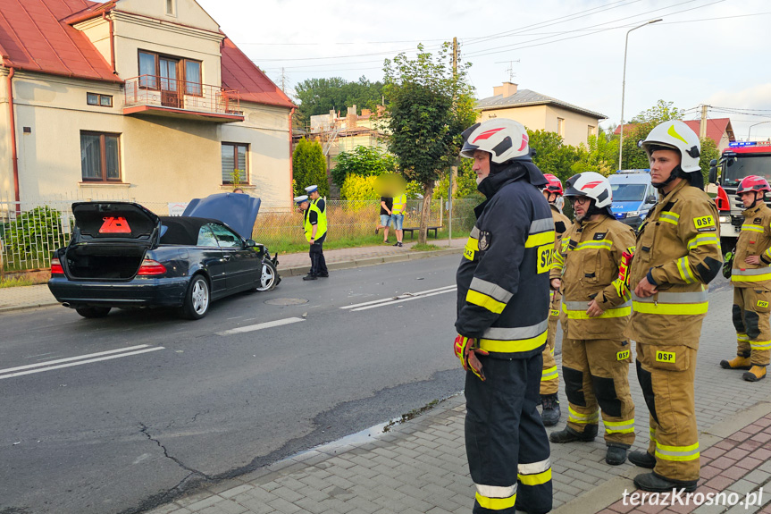 Zderzenie samochodów w Krośnie