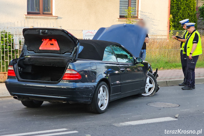 Zderzenie samochodów w Krośnie