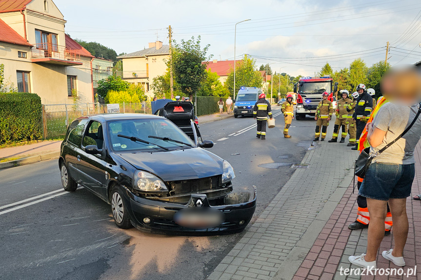 Zderzenie samochodów w Krośnie