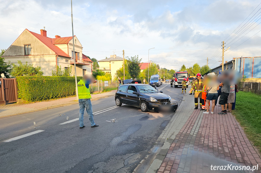 Zderzenie samochodów w Krośnie