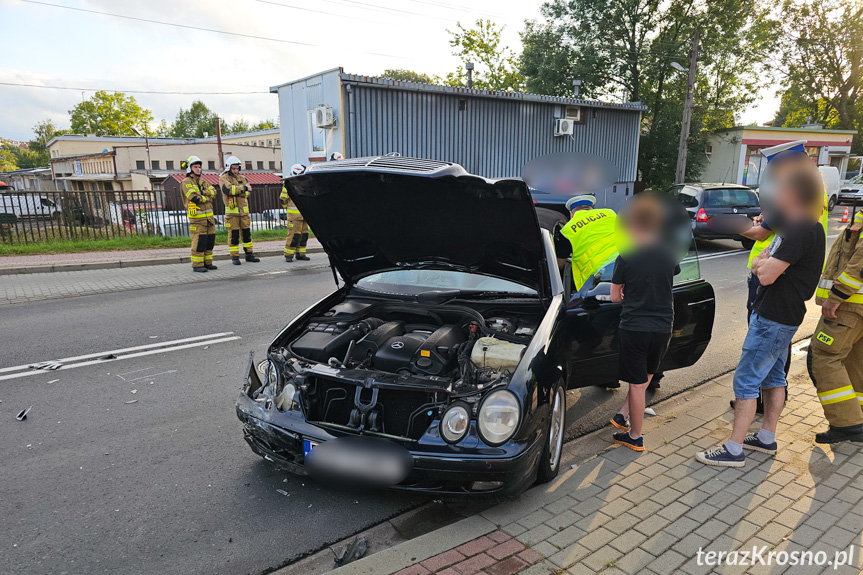 Zderzenie samochodów w Krośnie