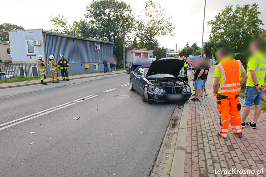 Zderzenie samochodów w Krośnie