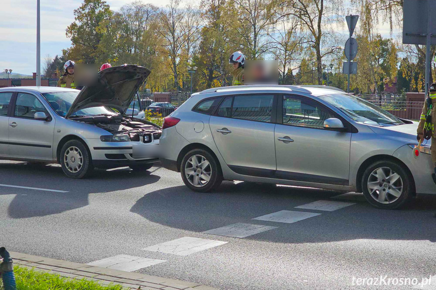 Zderzenie samochodów w Krośnie