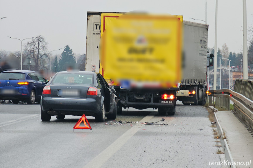 Zderzenie samochodów w Krośnie