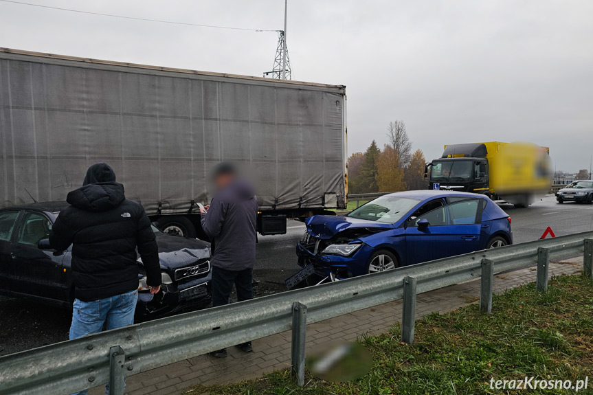 Zderzenie samochodów w Krośnie