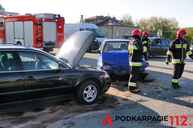 Zderzenie samochodów w Rogach