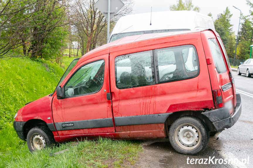 Zderzenie samochodów w Rymanowie