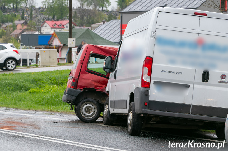 Zderzenie samochodów w Rymanowie