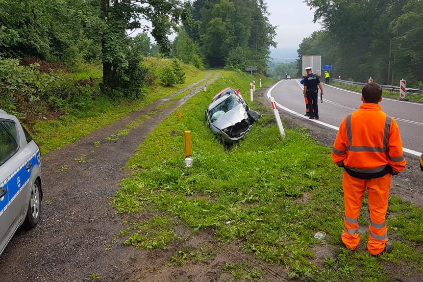 Zderzenie samochodów w Woli Komborskiej