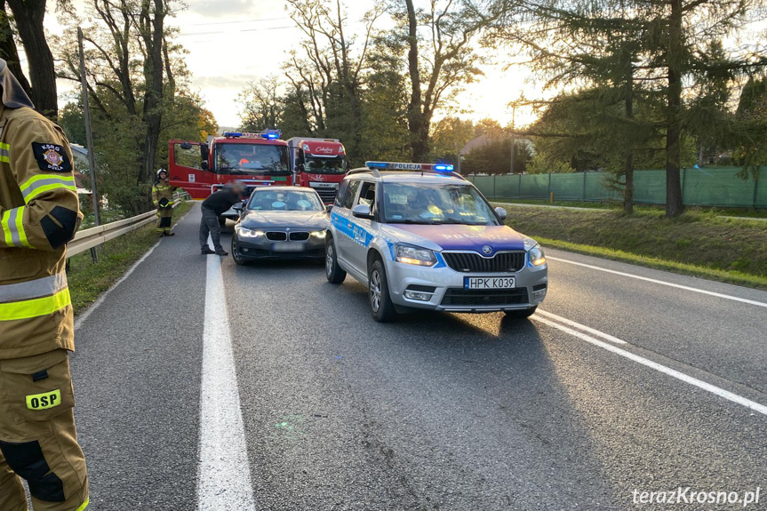 Zderzenie samochodów w Zboiskach