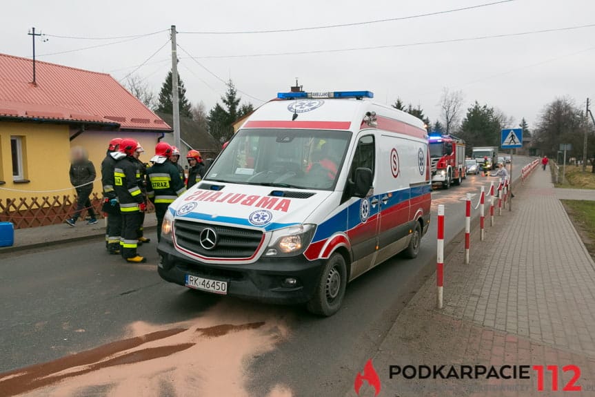 Zderzenie samochodów w Zręcinie