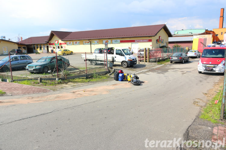 Zderzenie samochodu i motocykla w Rymanowie