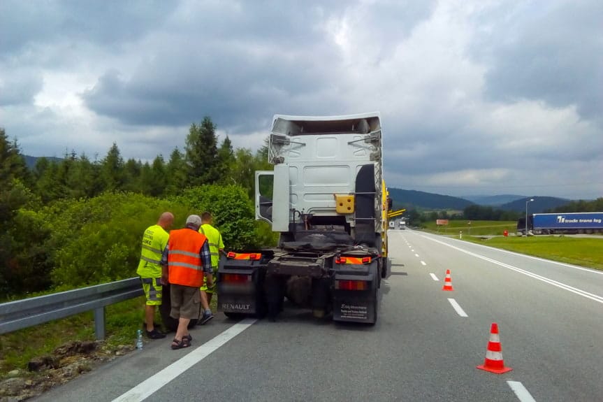 Zderzenie tirów w Barwinku