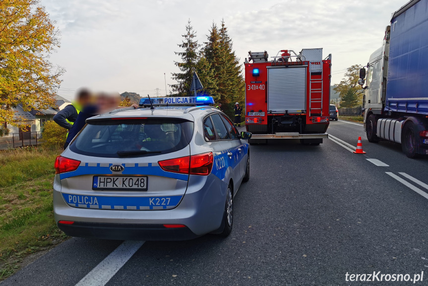 Zderzenie trzech samochodów ciężarowych w Tylawie