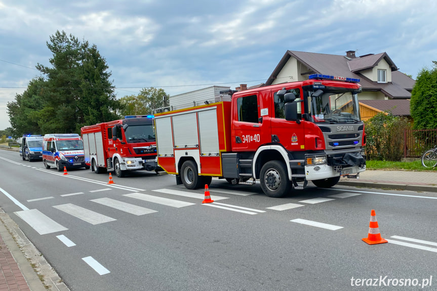 Zderzenie trzech samochodów na Niepodległości w Krośnie