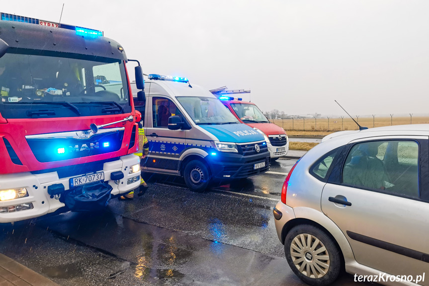 Zderzenie trzech samochodów na Zręcińskiej w Krośnie