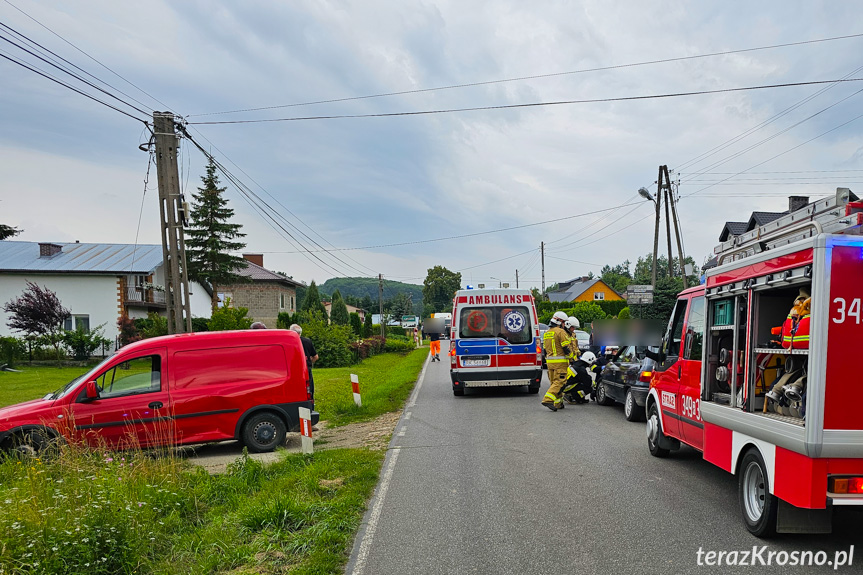 Zderzenie trzech samochodów w Chlebnej