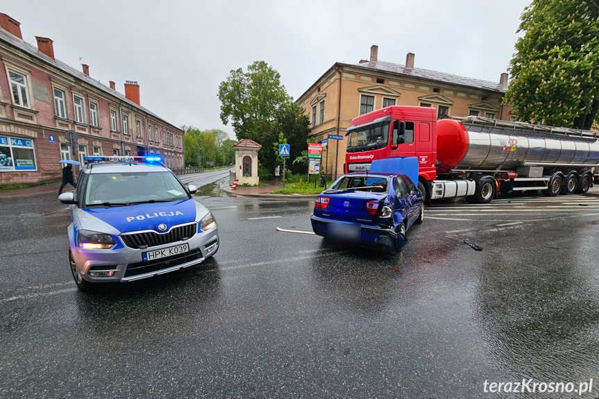 Zderzenie trzech samochodów w Dukli