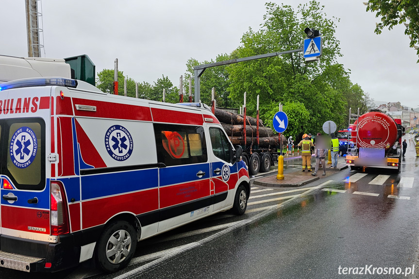 Zderzenie trzech samochodów w Dukli