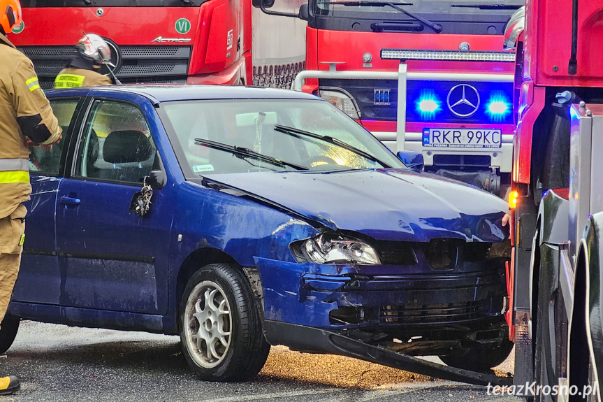 Zderzenie trzech samochodów w Dukli