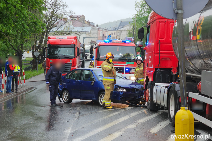 Zderzenie trzech samochodów w Dukli