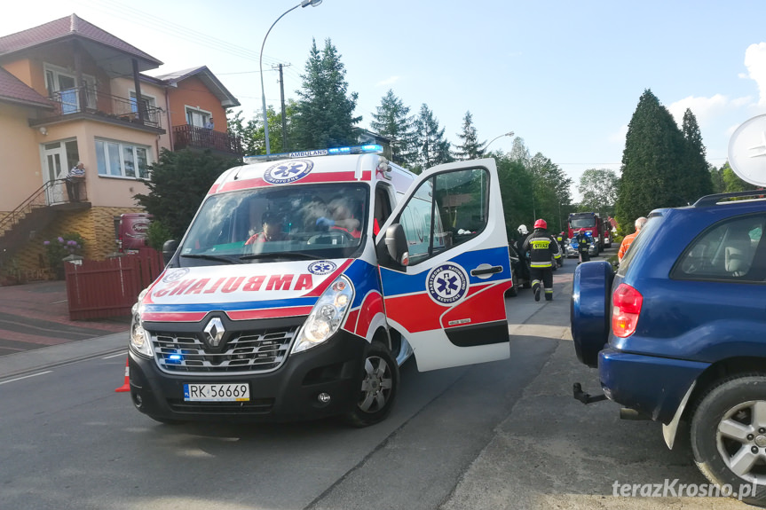 Zderzenie trzech samochodów w Iwoniczu