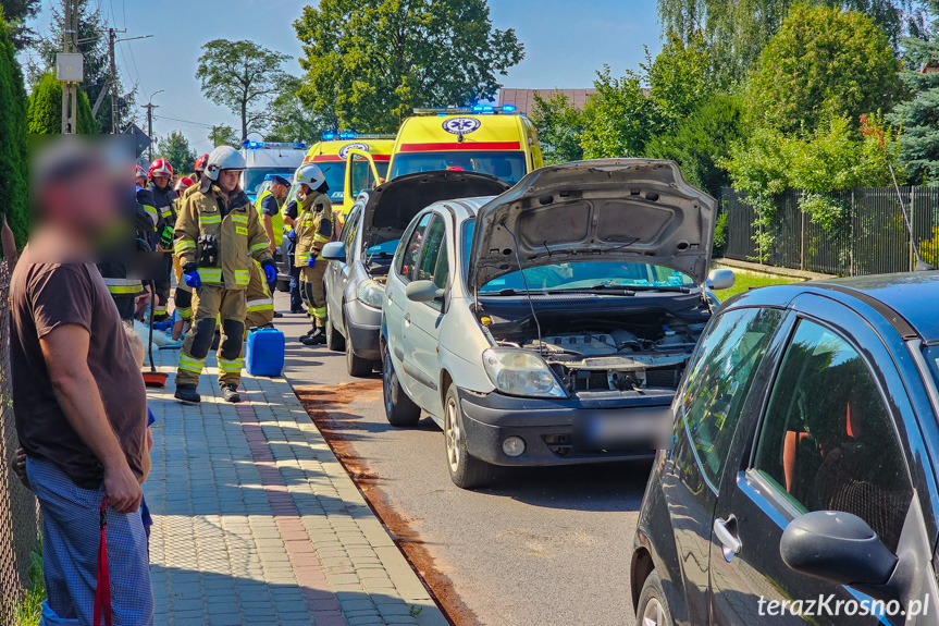 Zderzenie trzech samochodów w Korczynie