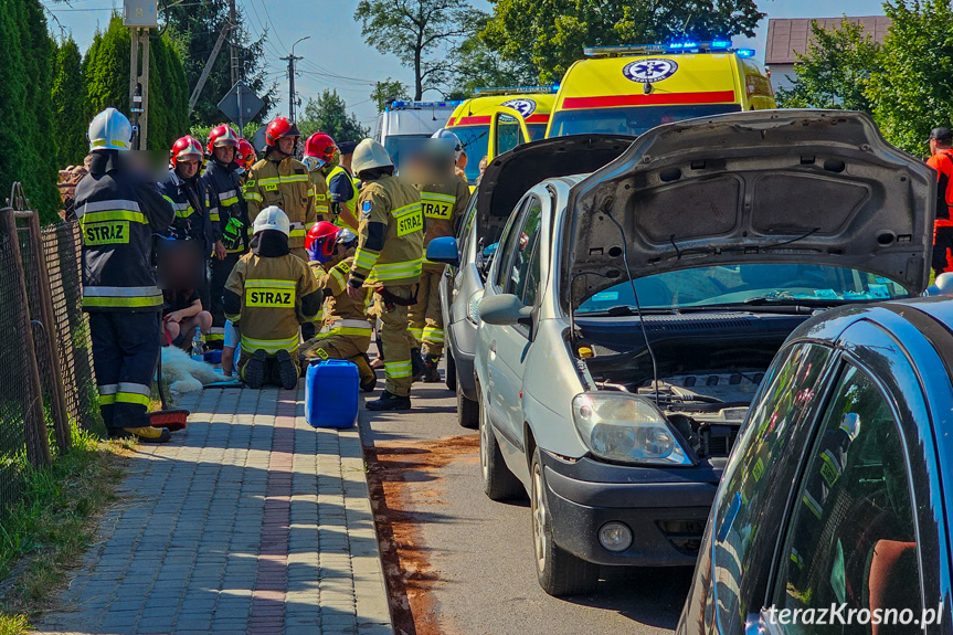 Zderzenie trzech samochodów w Korczynie