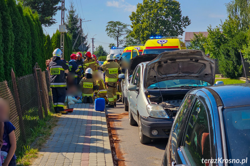 Zderzenie trzech samochodów w Korczynie