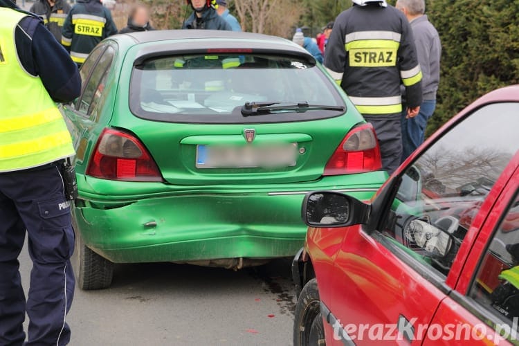 Zderzenie trzech samochodów w Korczynie