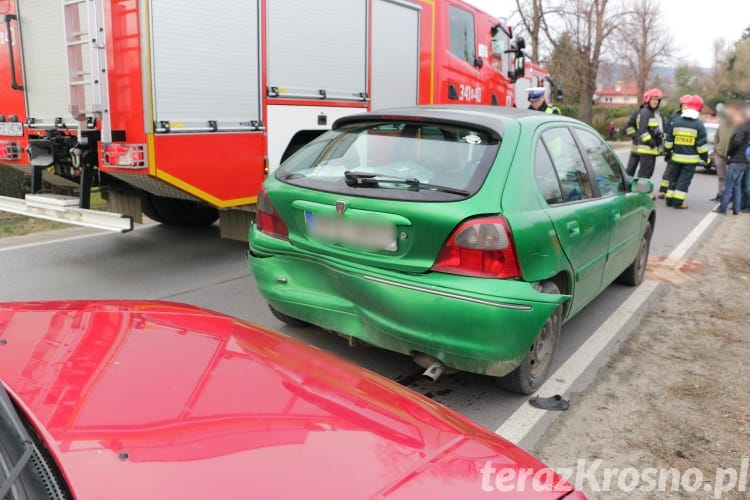 Zderzenie trzech samochodów w Korczynie