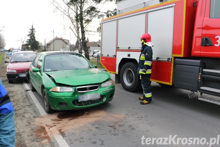 Zderzenie trzech samochodów w Korczynie