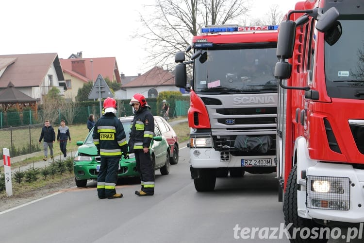 Zderzenie trzech samochodów w Korczynie