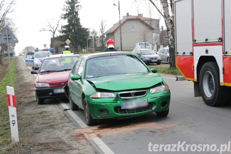 Zderzenie trzech samochodów w Korczynie